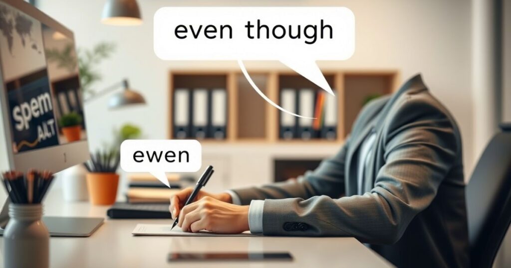 Why is "Even Though" Important in Professional Writing?
