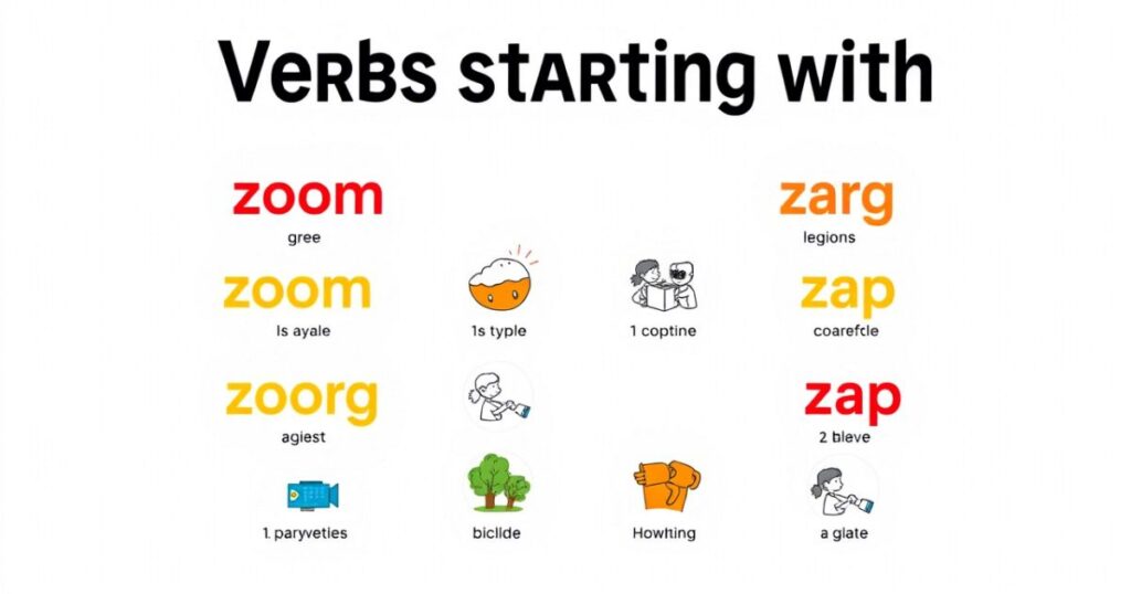 10 commonly used verbs that start with the letter Z: