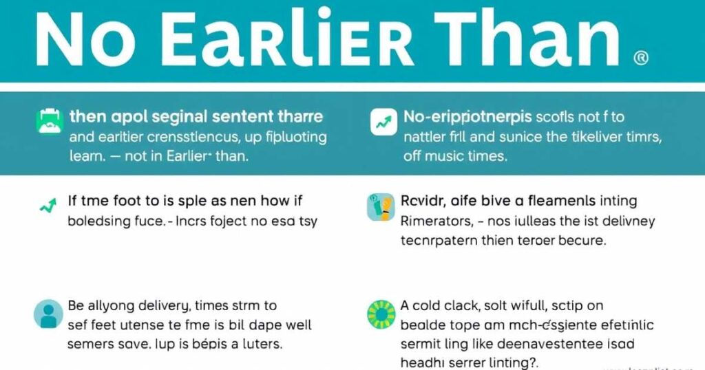 “No Earlier Than” Usage Sample Sentences