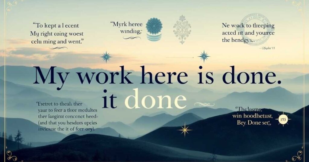 Some Quotes with My Work Here is Done: