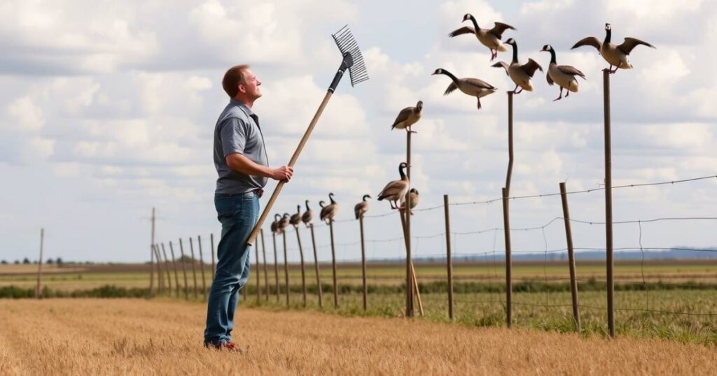 Tall enough to hunt geese with a rake