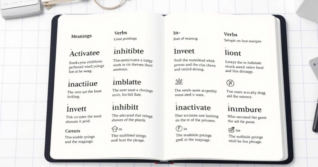 Words  created by adding “in ” to a verb, along with their meanings